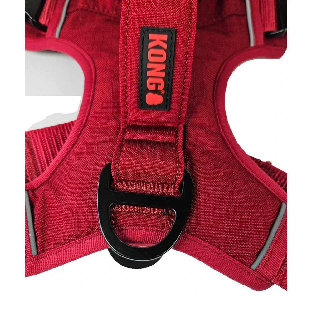 KONG XL Dog Harness Red Reflective Piping Padded Waste Bag Holder